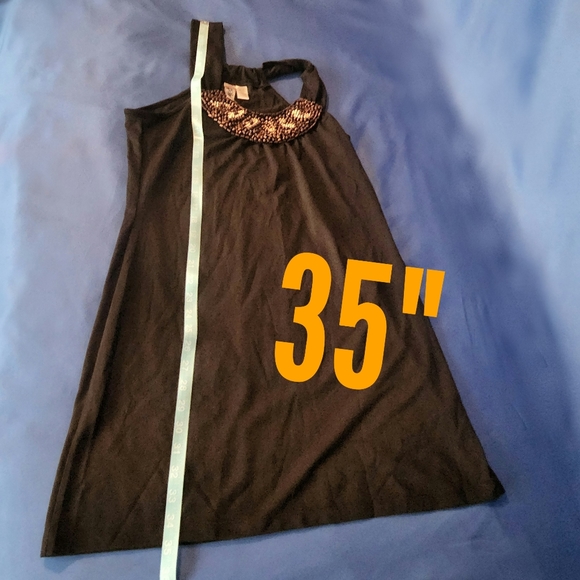 Lster Tee Shirt Dress Wood Beaded Embellishments - Picture 4 of 9